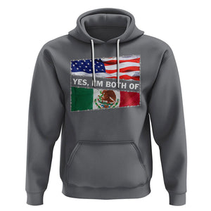 Mexican American Hoodie Yes I'm Both Of Them USA Mexico Flag Hispanic TS09 Charcoal Printyourwear