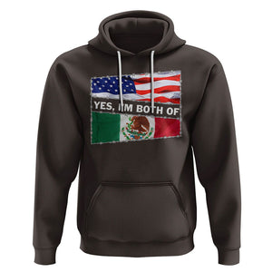 Mexican American Hoodie Yes I'm Both Of Them USA Mexico Flag Hispanic TS09 Dark Chocolate Printyourwear