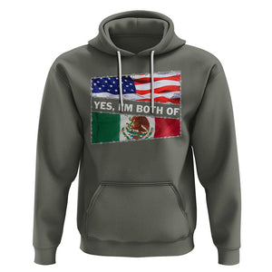 Mexican American Hoodie Yes I'm Both Of Them USA Mexico Flag Hispanic TS09 Military Green Printyourwear
