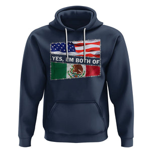 Mexican American Hoodie Yes I'm Both Of Them USA Mexico Flag Hispanic TS09 Navy Printyourwear
