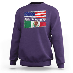 Mexican American Sweatshirt Yes I'm Both Of Them USA Mexico Flag Hispanic TS09 Purple Printyourwear