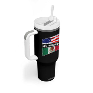 Mexican American Tumbler With Handle Yes I'm Both Of Them USA Mexico Flag Hispanic TS09 Print Your Wear