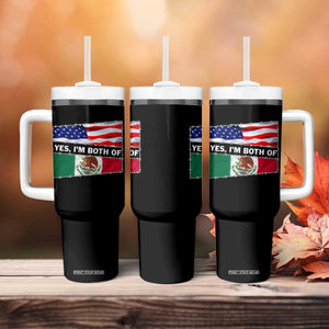 Mexican American Tumbler With Handle Yes I'm Both Of Them USA Mexico Flag Hispanic TS09 Print Your Wear