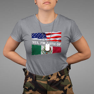Mexican American T Shirt Yes I'm Both Of Them USA Mexico Flag Hispanic TS09 Charcoal Printyourwear