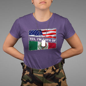Mexican American T Shirt Yes I'm Both Of Them USA Mexico Flag Hispanic TS09 Purple Printyourwear