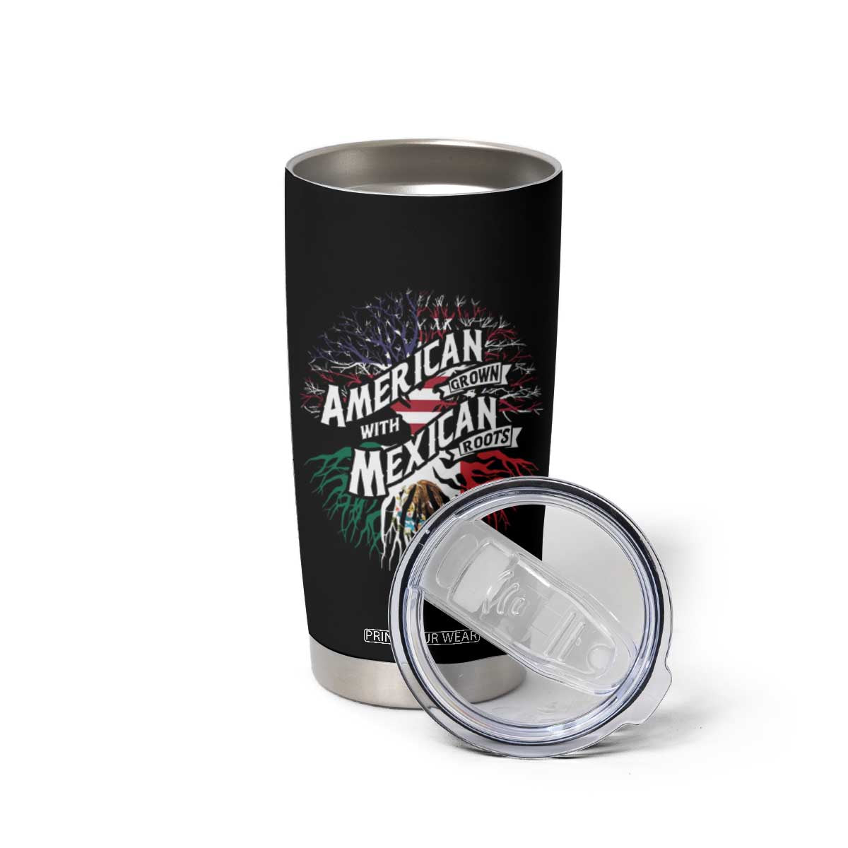 American Grown With Mexican Roots Tumbler Cup TS09 Print Your Wear