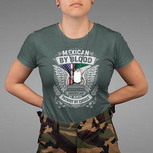 Mexican By Blood American By Birth Patriot By Choice T Shirt TS09 Dark Forest Green Printyourwear