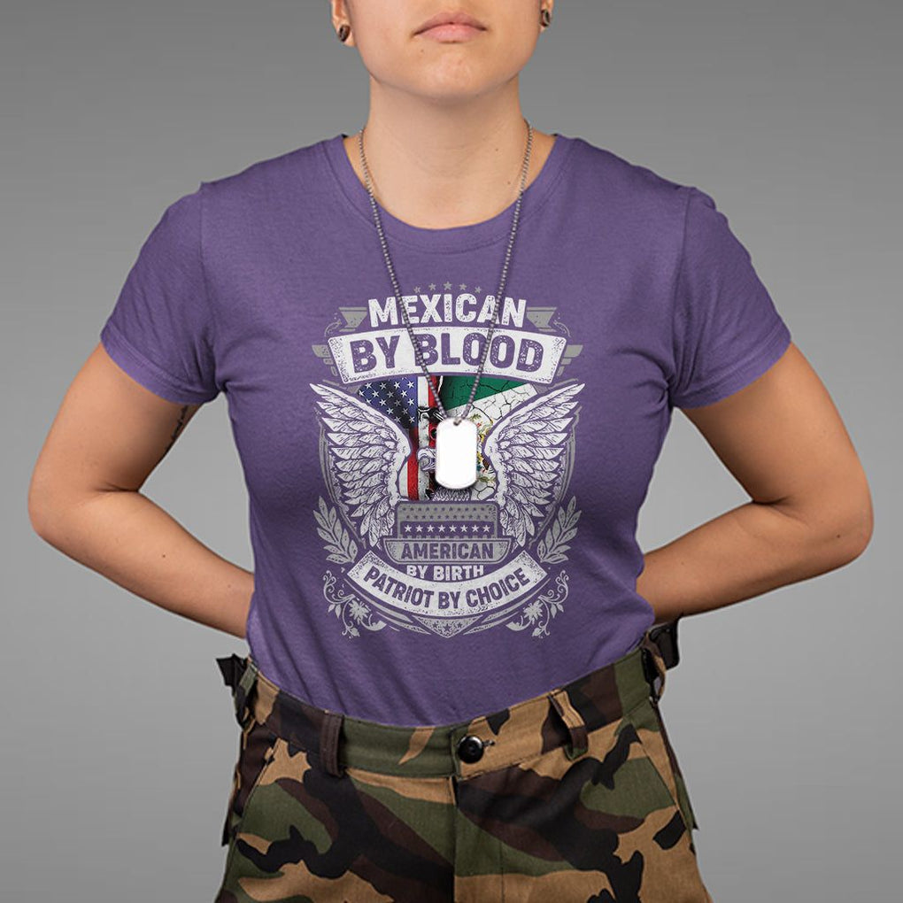 Mexican By Blood American By Birth Patriot By Choice T Shirt TS09 Purple Printyourwear