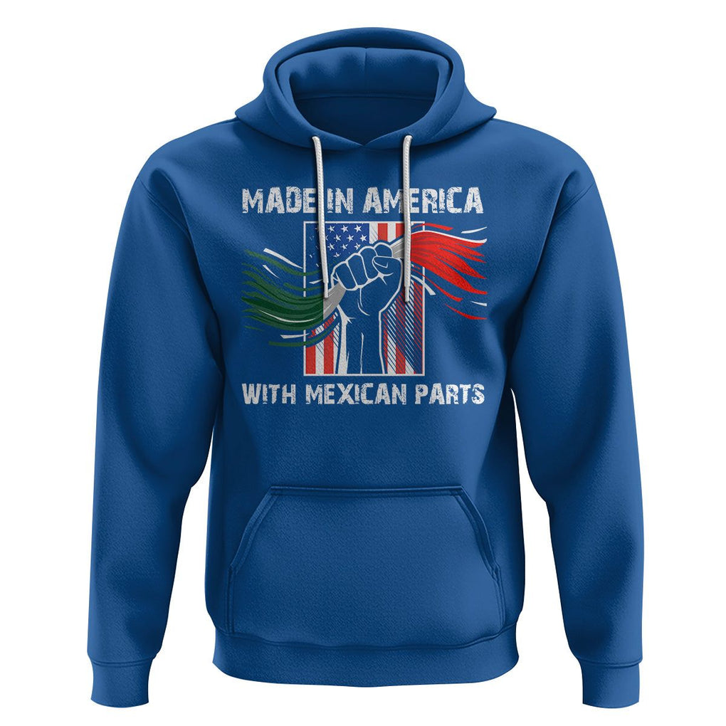 Made In America with Mexican Parts Hoodie TS09 Royal Blue Printyourwear