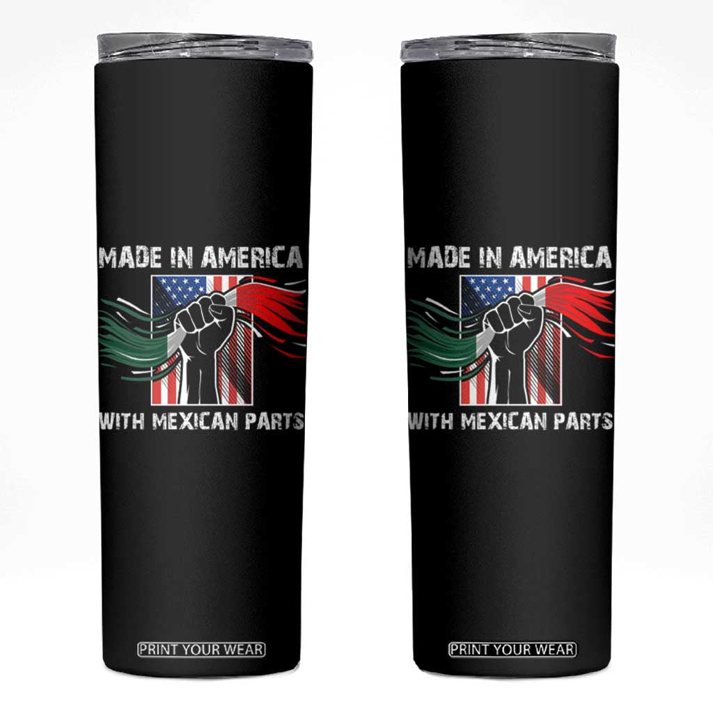 Made In America with Mexican Parts Skinny Tumbler TS09 Black Print Your Wear