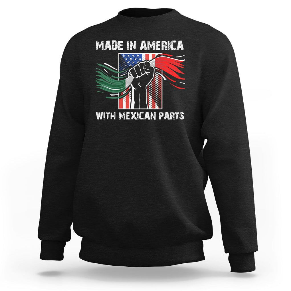 Made In America with Mexican Parts Sweatshirt TS09 Black Printyourwear