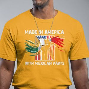 Made In America with Mexican Parts T Shirt TS09 Gold Printyourwear