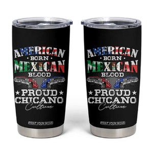American Born Mexican Blood Proud Chicano Culture Lowrider Tumbler Cup TS09 Black Print Your Wear