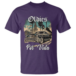 Oldies Por Vida Vintage Car Lowrider Mexican Chicano Chicana T Shirt TS09 Purple Printyourwear