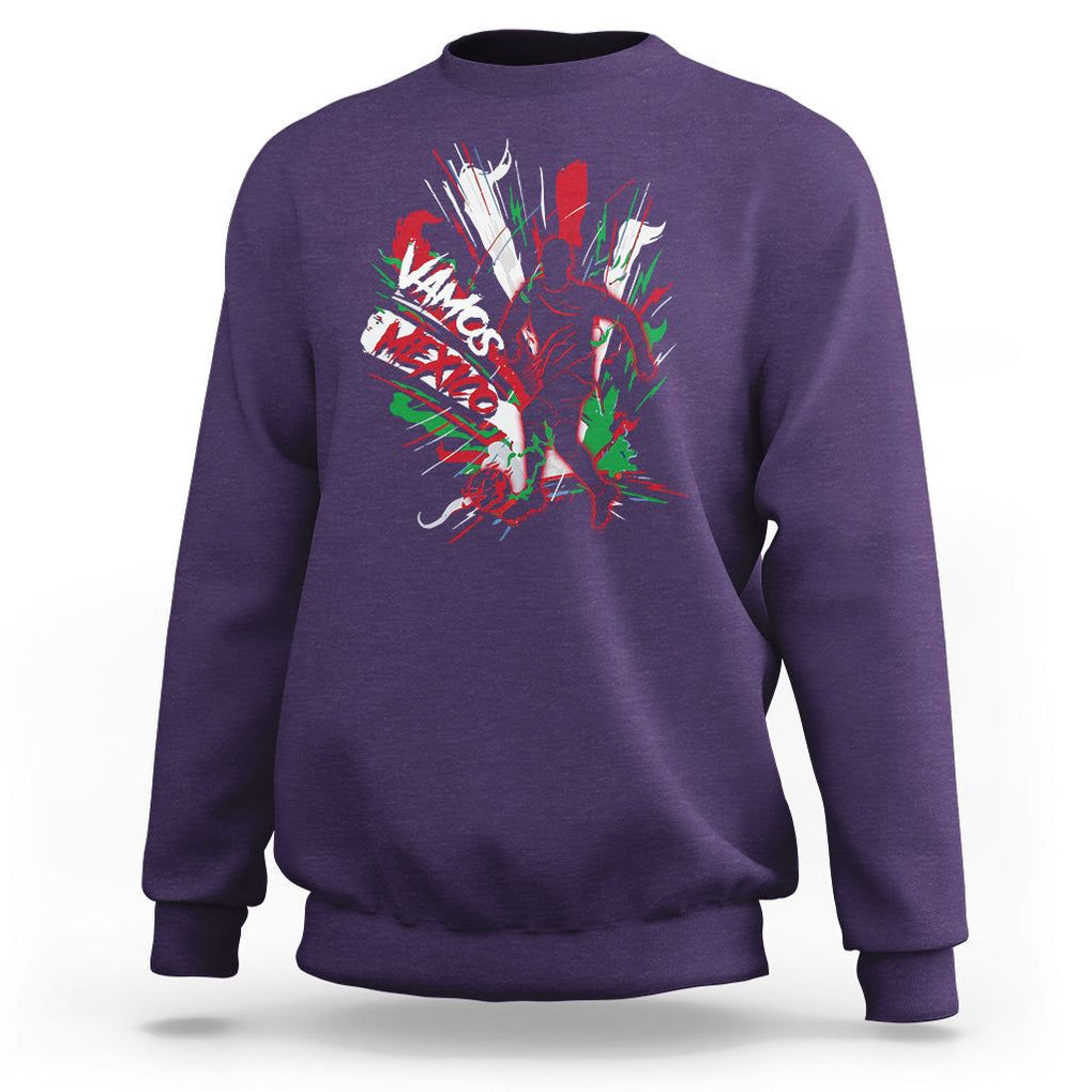 Mexican Soccer Fan Sweatshirt Vamos Mexico Football Fans TS09 Purple Printyourwear