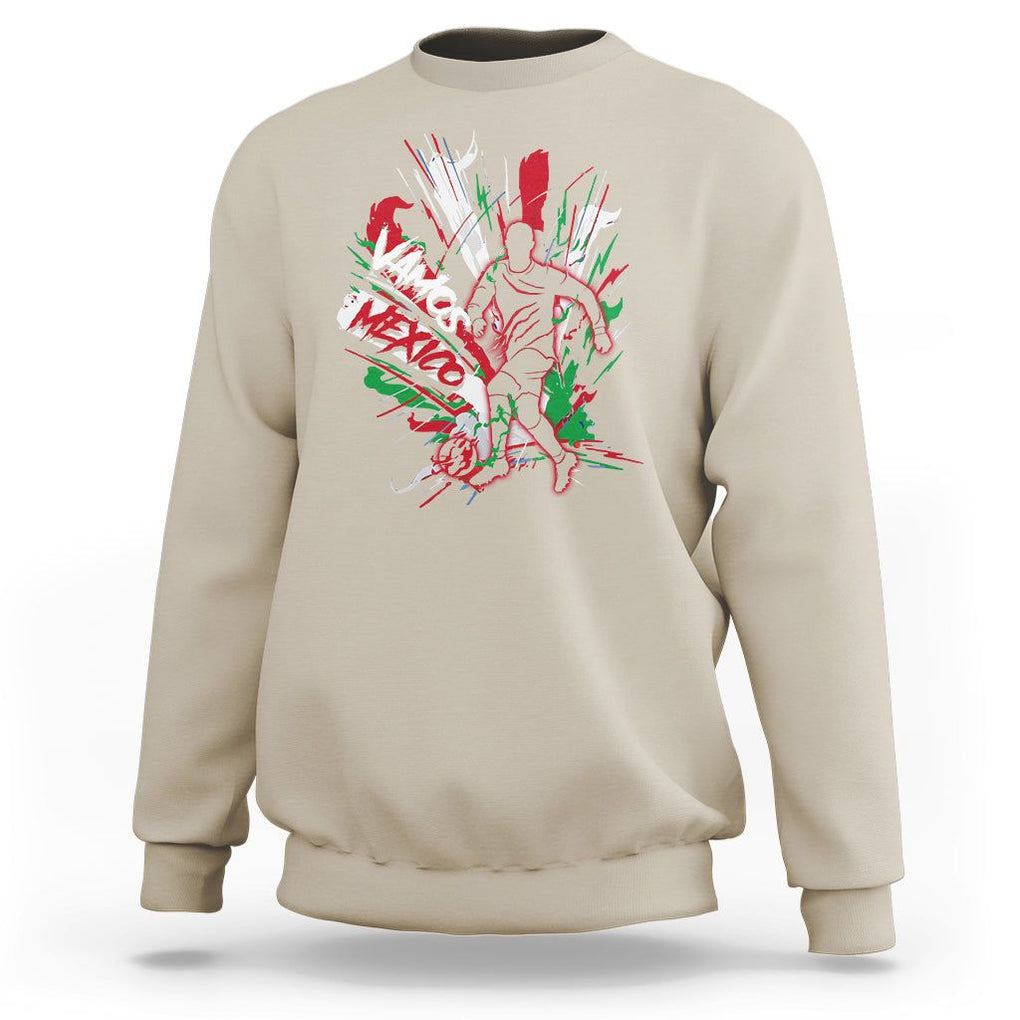 Mexican Soccer Fan Sweatshirt Vamos Mexico Football Fans TS09 Sand Printyourwear