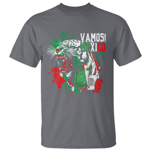 Mexican Soccer Fan T Shirt Vamos Mexico Flag Tiger TS09 Charcoal Printyourwear