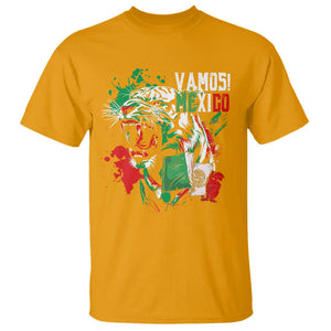 Mexican Soccer Fan T Shirt Vamos Mexico Flag Tiger TS09 Gold Printyourwear