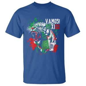 Mexican Soccer Fan T Shirt Vamos Mexico Flag Tiger TS09 Royal Blue Printyourwear