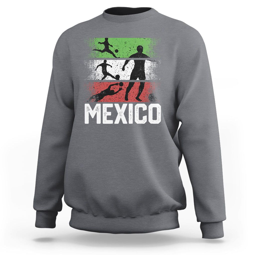 Mexican Soccer Fan Sweatshirt Mexico Flag Football Team TS09 Charcoal Printyourwear