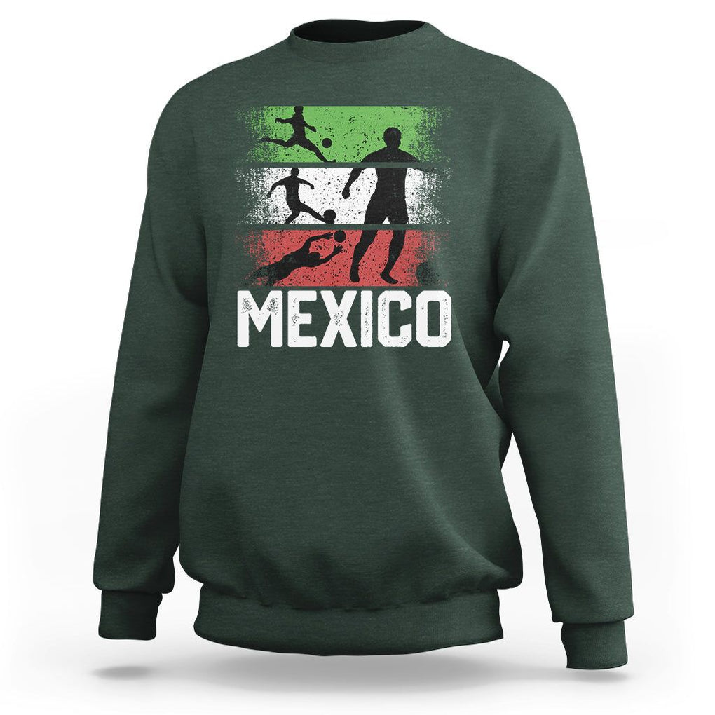 Mexican Soccer Fan Sweatshirt Mexico Flag Football Team TS09 Dark Forest Green Printyourwear