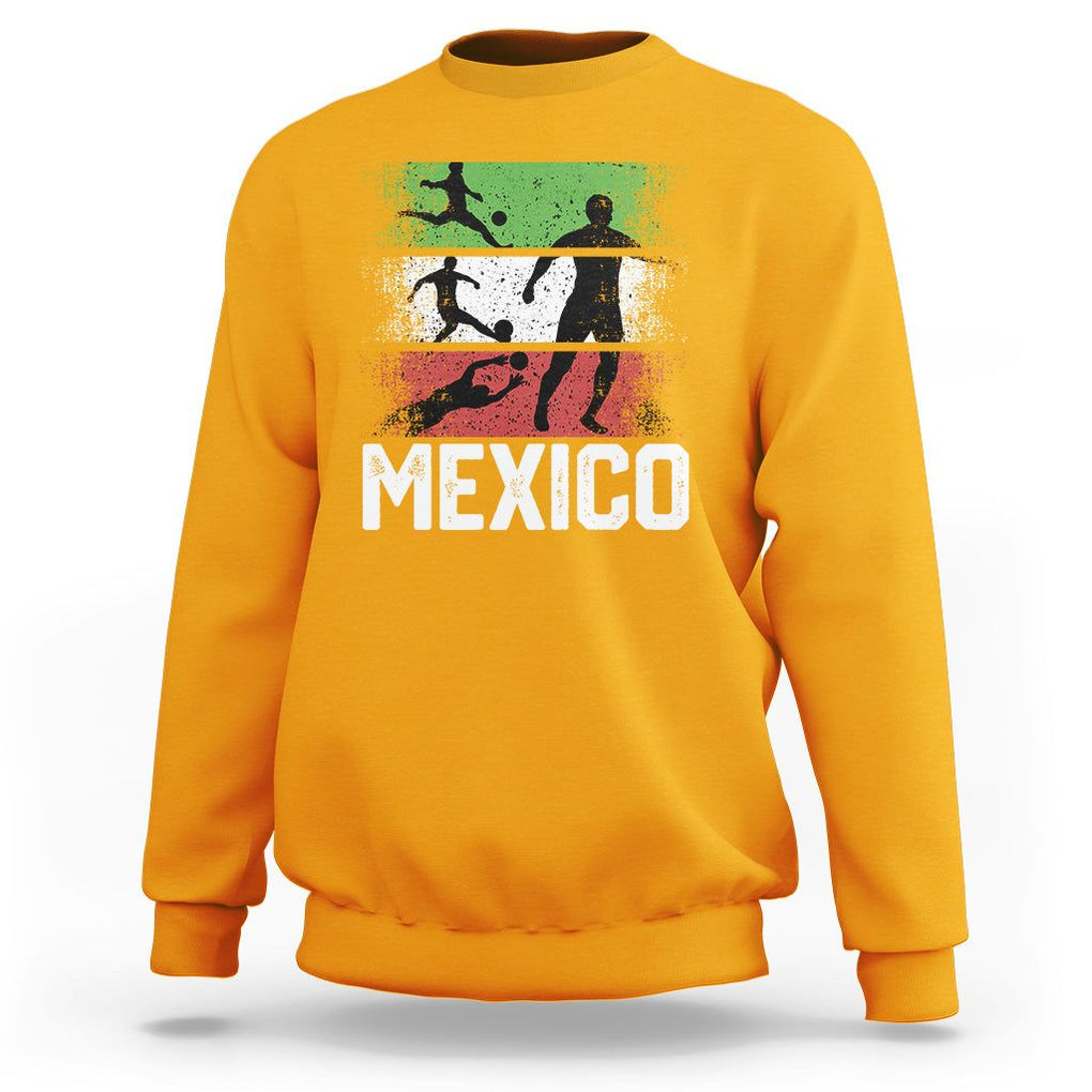 Mexican Soccer Fan Sweatshirt Mexico Flag Football Team TS09 Gold Printyourwear