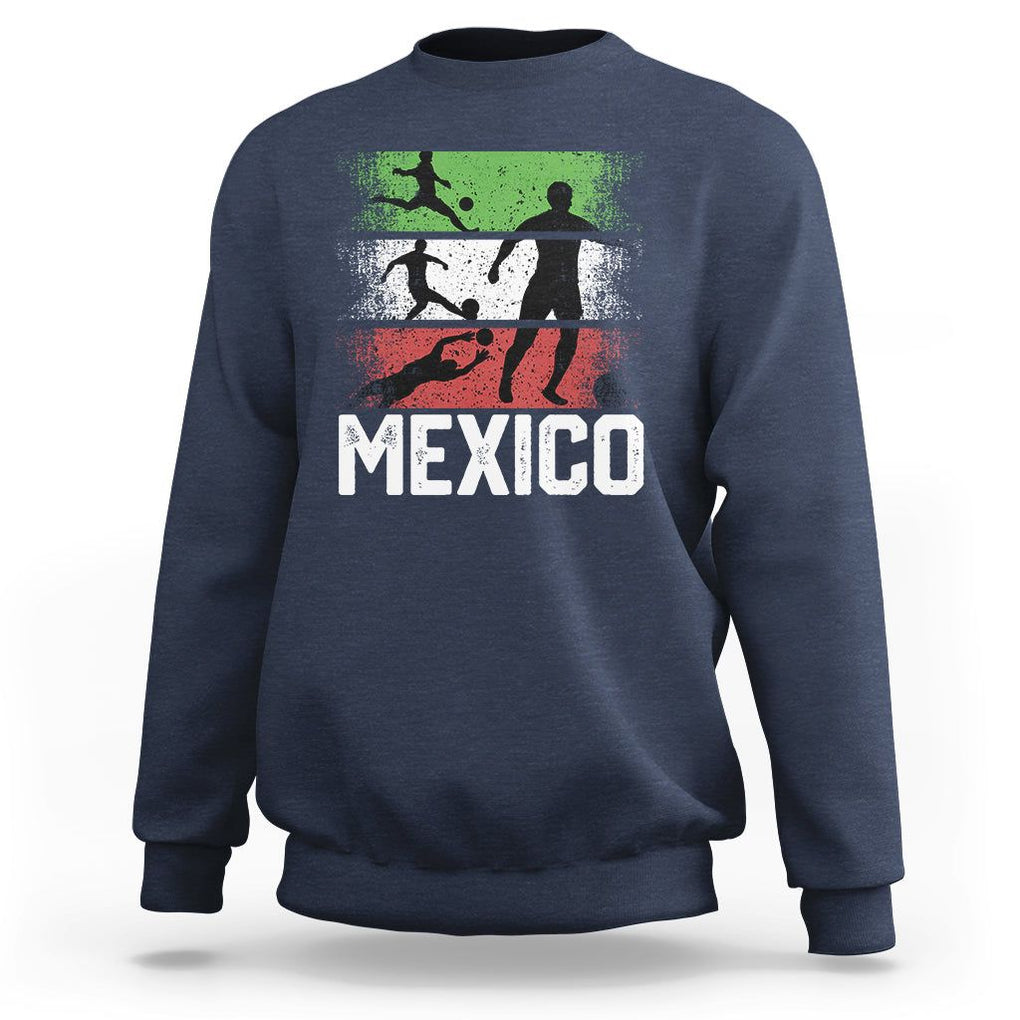 Mexican Soccer Fan Sweatshirt Mexico Flag Football Team TS09 Navy Printyourwear