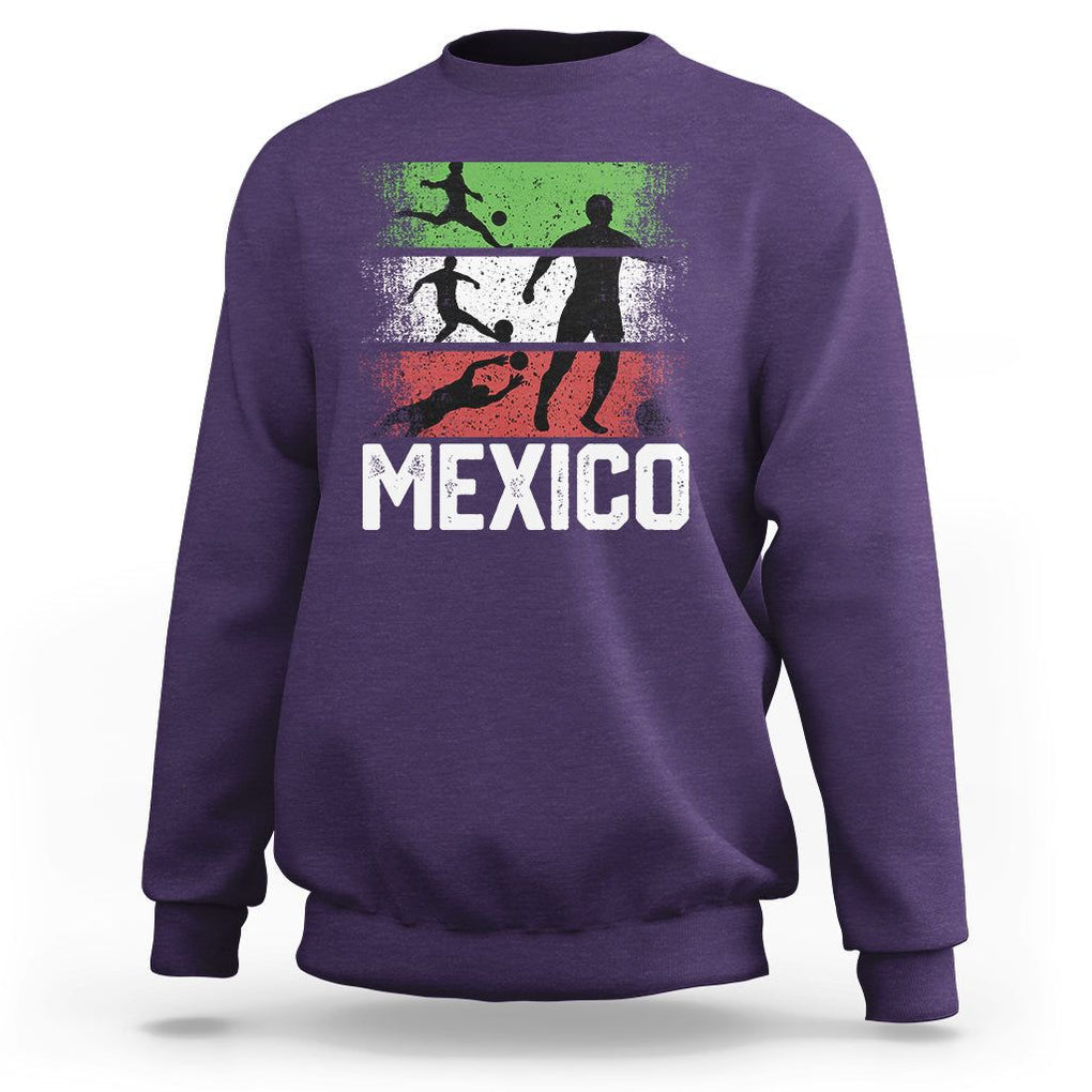 Mexican Soccer Fan Sweatshirt Mexico Flag Football Team TS09 Purple Printyourwear