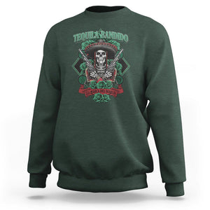 Tequila Bandido Funny Drinking Mexican Skeleton Sombrero Sweatshirt TS09 Dark Forest Green Printyourwear