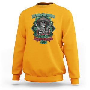 Tequila Bandido Funny Drinking Mexican Skeleton Sombrero Sweatshirt TS09 Gold Printyourwear