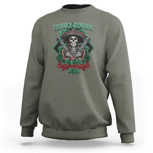 Tequila Bandido Funny Drinking Mexican Skeleton Sombrero Sweatshirt TS09 Military Green Printyourwear