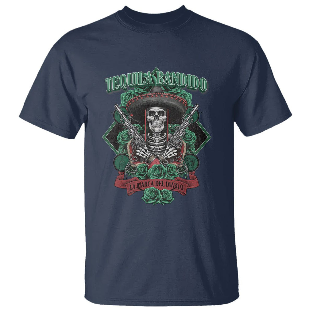 Tequila Bandido Funny Drinking Mexican Skeleton Sombrero T Shirt TS09 Navy Printyourwear
