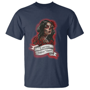 Tacos Before Vatos Chicana Chola Taco Lover T Shirt TS09 Navy Printyourwear