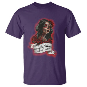 Tacos Before Vatos Chicana Chola Taco Lover T Shirt TS09 Purple Printyourwear