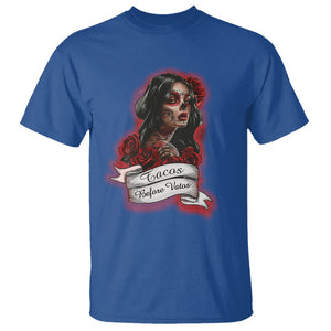 Tacos Before Vatos Chicana Chola Taco Lover T Shirt TS09 Royal Blue Printyourwear
