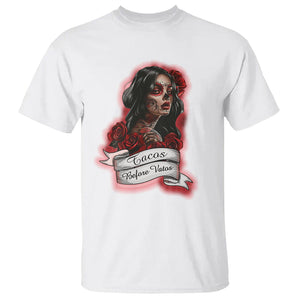 Tacos Before Vatos Chicana Chola Taco Lover T Shirt TS09 White Printyourwear