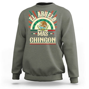 El Abuelo Mas Chingon Mexican Grandpa Mexico Father's Day Sweatshirt TS09 Military Green Printyourwear