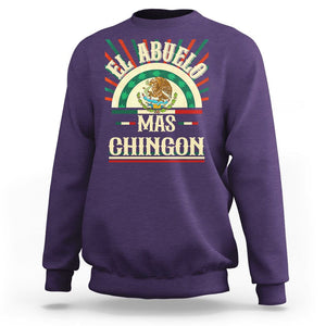 El Abuelo Mas Chingon Mexican Grandpa Mexico Father's Day Sweatshirt TS09 Purple Printyourwear