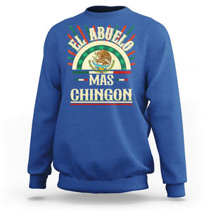 El Abuelo Mas Chingon Mexican Grandpa Mexico Father's Day Sweatshirt TS09 Royal Blue Printyourwear