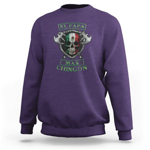 Mexican Dad Sweatshirt El Papa Mas Chingon Mexico Father's Day TS09 Purple Printyourwear