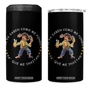 Funny Mexican Drinking 4 in 1 Can Cooler Tumbler Si ya saben como me pongo pa' que me invitan Drunk Meme TS09 One Size: 16 oz Black Print Your Wear