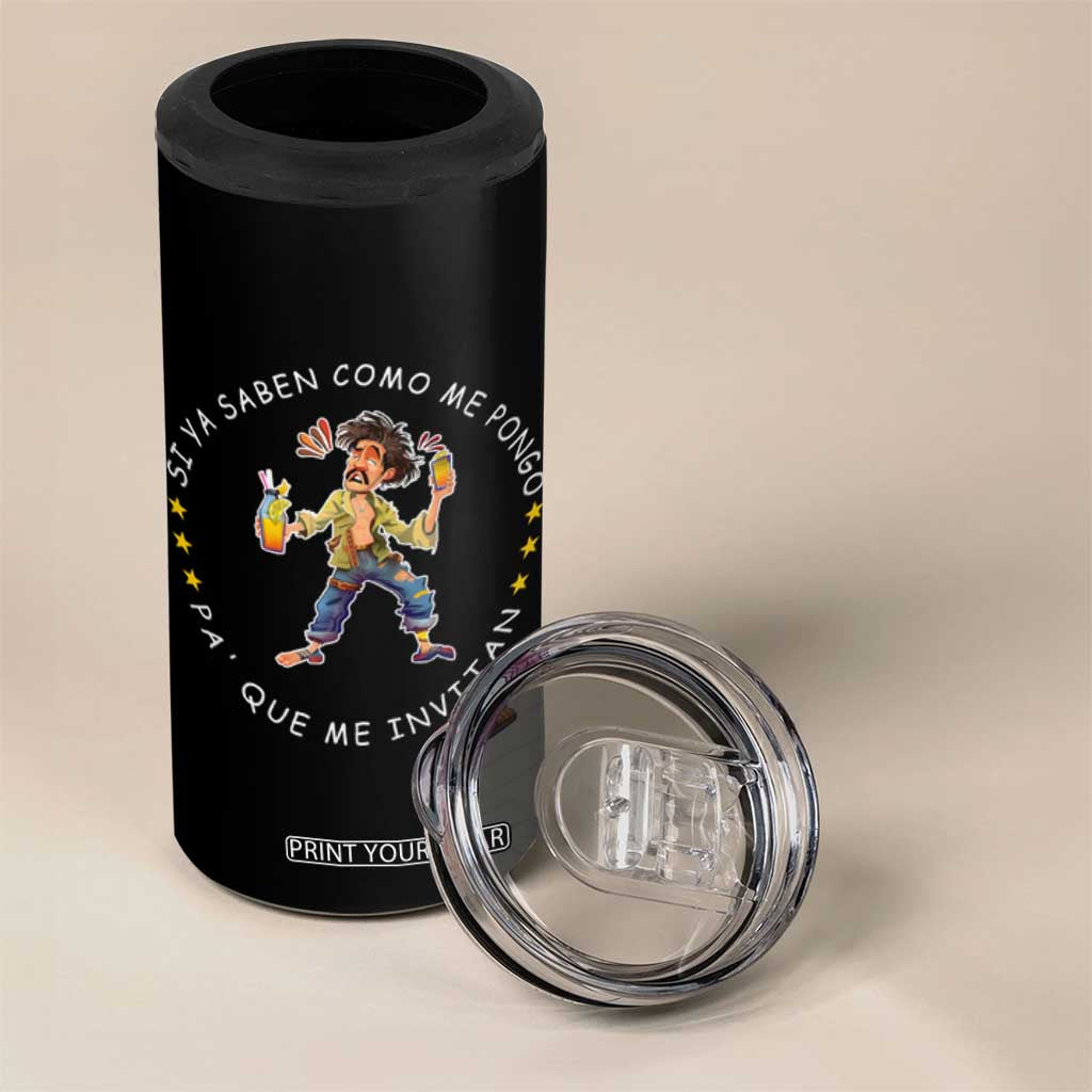 Funny Mexican Drinking 4 in 1 Can Cooler Tumbler Si ya saben como me pongo pa' que me invitan Drunk Meme TS09 Print Your Wear