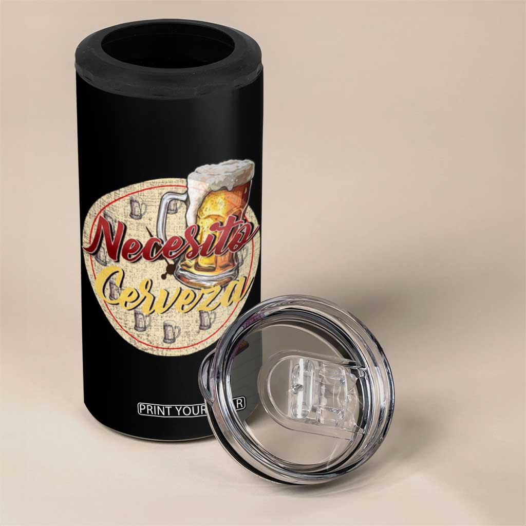 Mexican Drinking 4 in 1 Can Cooler Tumbler Necesito Cerveza Mexico Beer Lover TS09 Print Your Wear