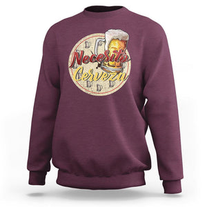 Mexican Drinking Sweatshirt Necesito Cerveza Mexico Beer Lover TS09 Maroon Printyourwear