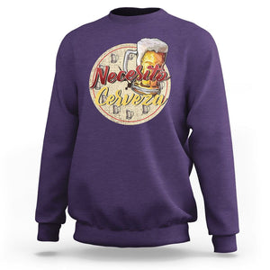 Mexican Drinking Sweatshirt Necesito Cerveza Mexico Beer Lover TS09 Purple Printyourwear