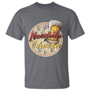 Mexican Drinking T Shirt Necesito Cerveza Mexico Beer Lover TS09 Charcoal Printyourwear