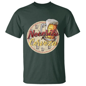 Mexican Drinking T Shirt Necesito Cerveza Mexico Beer Lover TS09 Dark Forest Green Printyourwear