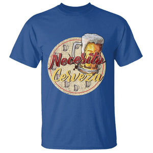 Mexican Drinking T Shirt Necesito Cerveza Mexico Beer Lover TS09 Royal Blue Printyourwear