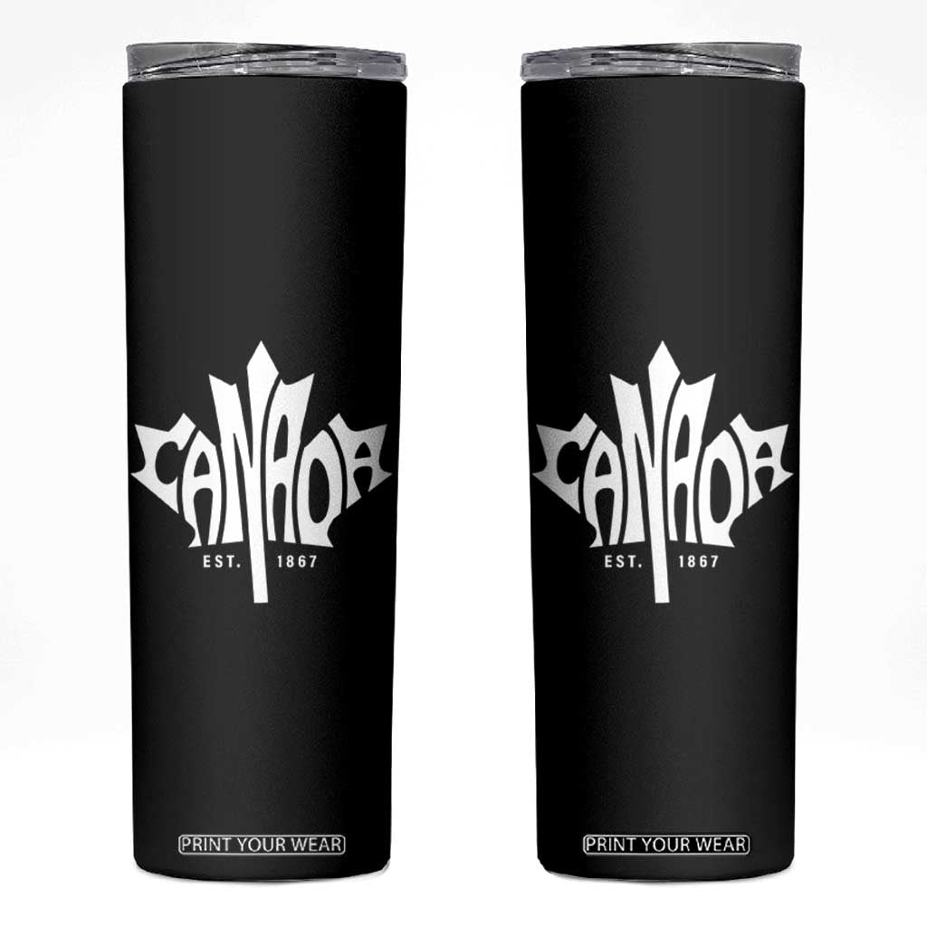 Canada Est. 1867 Maple Leaf Skinny Tumbler TS09 Black Print Your Wear