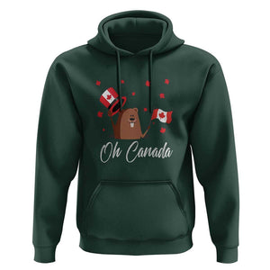 Cute Groundhog Happy Canada Day Hoodie TS09 Dark Forest Green Print Your Wear
